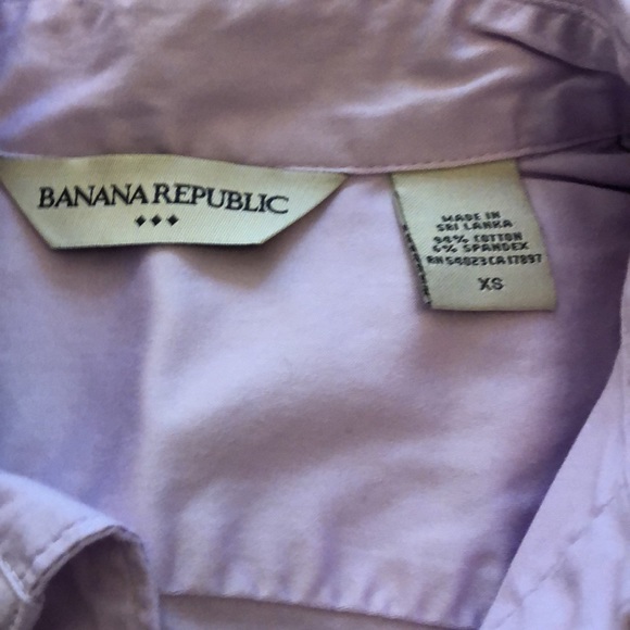 Banana Republic Button Down Shirt Blouse Lavender 3/4 Sleeve Size XS Womens - Picture 3 of 6